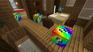 Screenshot of the Minecraft Bedrock Marketplace product Winter Rainbow Blocks created by Fall Studios.