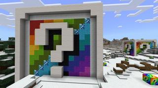 Screenshot of the Minecraft Bedrock Marketplace product Winter Rainbow Blocks created by Fall Studios.