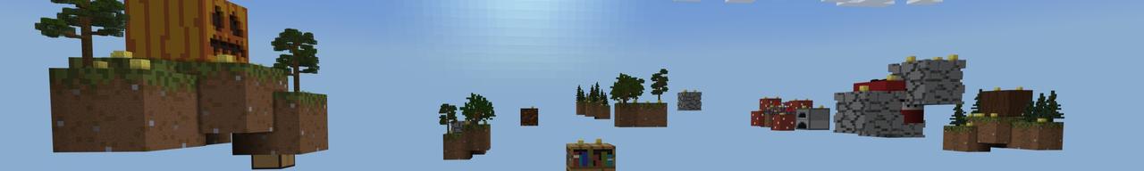 Panorama of the Minecraft Bedrock Marketplace product XL Lucky Block Skyblock created by Fall Studios.