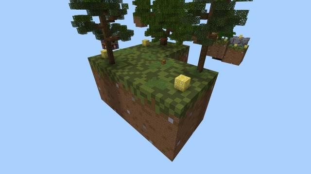 Screenshot of the Minecraft Bedrock Marketplace product XL Lucky Block Skyblock created by Fall Studios.
