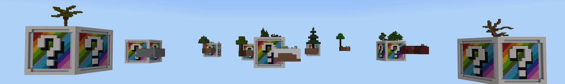 Panorama of the Minecraft Bedrock Marketplace product XL Rainbow Block Skyblock created by Fall Studios.