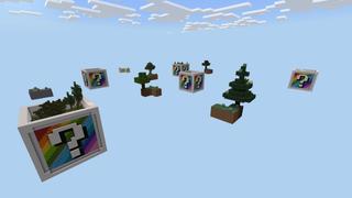 Screenshot of the Minecraft Bedrock Marketplace product XL Rainbow Block Skyblock created by Fall Studios.
