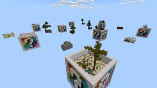 Screenshot of the Minecraft Bedrock Marketplace product XL Rainbow Block Skyblock created by Fall Studios.