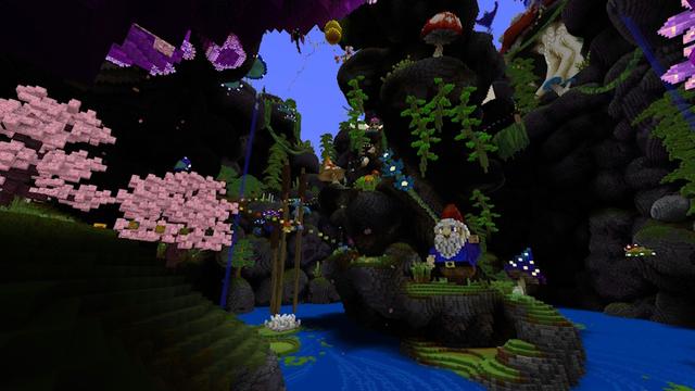 Screenshot of the Minecraft Bedrock Marketplace product Garden Parkour created by FineArts.