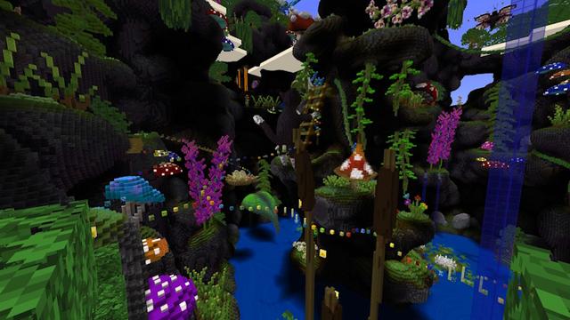 Screenshot of the Minecraft Bedrock Marketplace product Garden Parkour created by FineArts.
