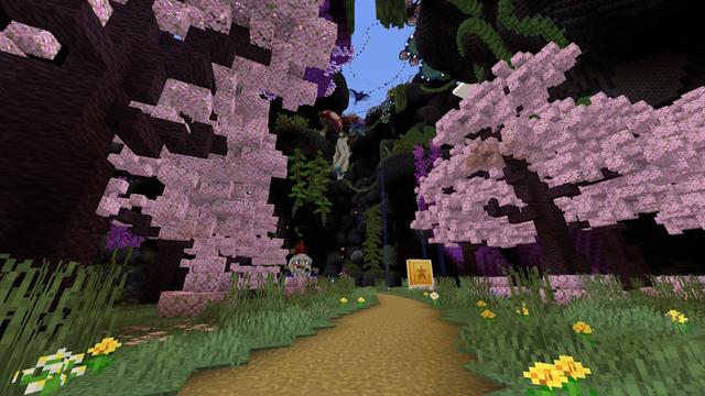 Screenshot of the Minecraft Bedrock Marketplace product Garden Parkour created by FineArts.