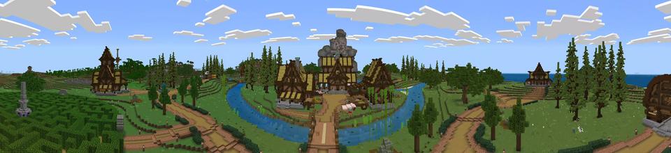 Panorama of the Minecraft Bedrock Marketplace product Mountain's heart created by FineArts.