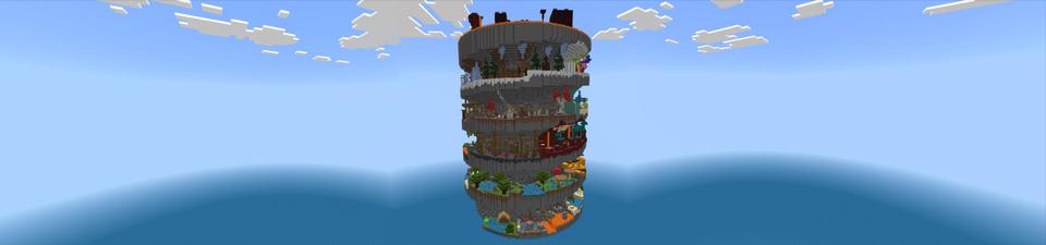 Panorama of the Minecraft Bedrock Marketplace product Spiral Parkour created by FineArts.