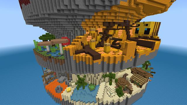 Screenshot of the Minecraft Bedrock Marketplace product Spiral Parkour created by FineArts.