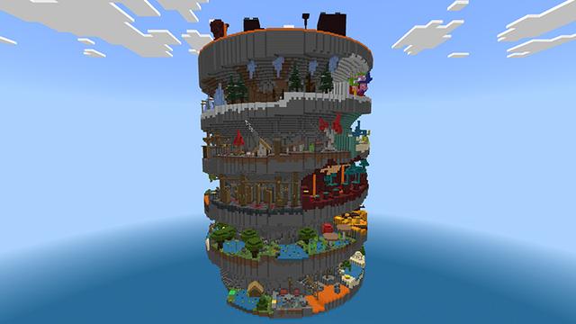 Screenshot of the Minecraft Bedrock Marketplace product Spiral Parkour created by FineArts.