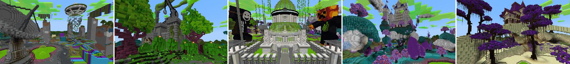 Panorama of the Minecraft Bedrock Marketplace product Hacker Hearts by PrestonPlayz created by FireGames.