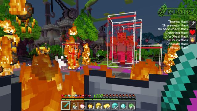 Screenshot of the Minecraft Bedrock Marketplace product Hacker Hearts by PrestonPlayz created by FireGames.