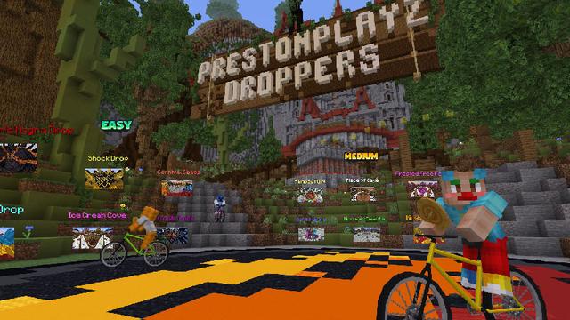 Screenshot of the Minecraft Bedrock Marketplace product PrestonPlayz Droppers created by FireGames.