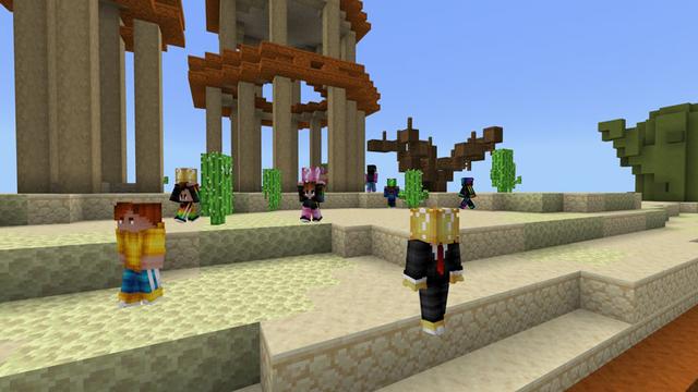 Screenshot of the Minecraft Bedrock Marketplace product PrestonPlayz Lucky Block Run created by FireGames.