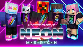 Thumbnail of the Minecraft Bedrock Marketplace product PrestonPlayz Neon Merch created by FireGames.