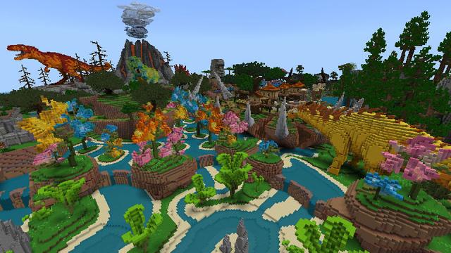Screenshot of the Minecraft Bedrock Marketplace product Les dinosaures artisanaux de Preston created by FireGames.