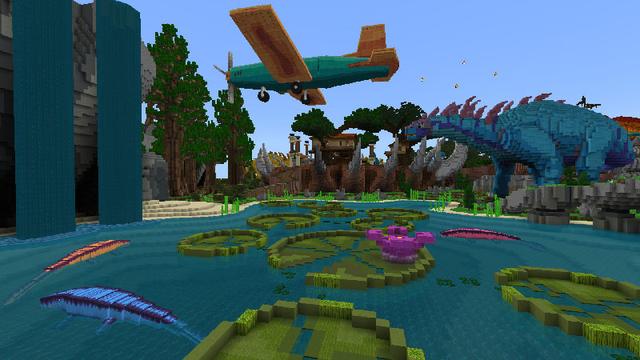 Screenshot of the Minecraft Bedrock Marketplace product Les dinosaures artisanaux de Preston created by FireGames.