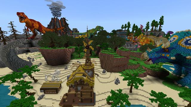 Screenshot of the Minecraft Bedrock Marketplace product Les dinosaures artisanaux de Preston created by FireGames.