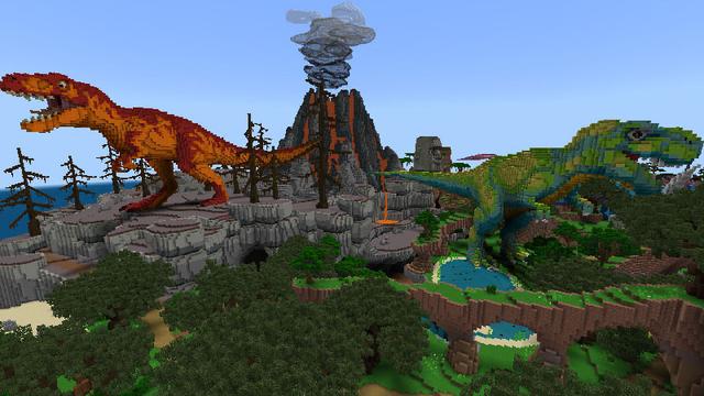 Screenshot of the Minecraft Bedrock Marketplace product Les dinosaures artisanaux de Preston created by FireGames.