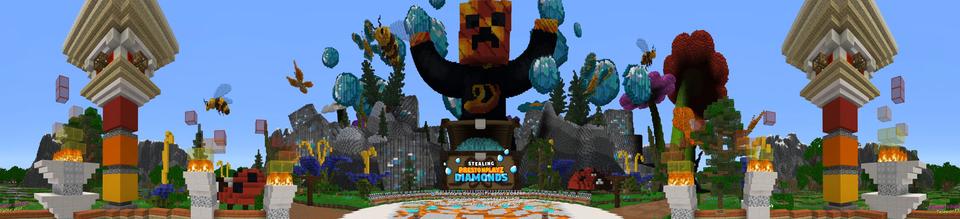 Panorama of the Minecraft Bedrock Marketplace product Stealing PrestonPlayz Diamonds created by FireGames.