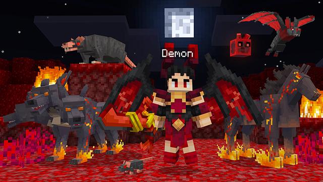 Screenshot of the Minecraft Bedrock Marketplace product Angels & Demons Add-On created by Float Studios.