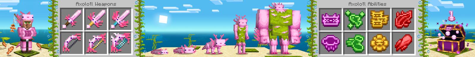 Panorama of the Minecraft Bedrock Marketplace product Axolotl Evolve created by Float Studios.