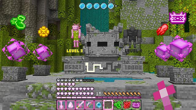 Screenshot of the Minecraft Bedrock Marketplace product Axolotl Evolve created by Float Studios.
