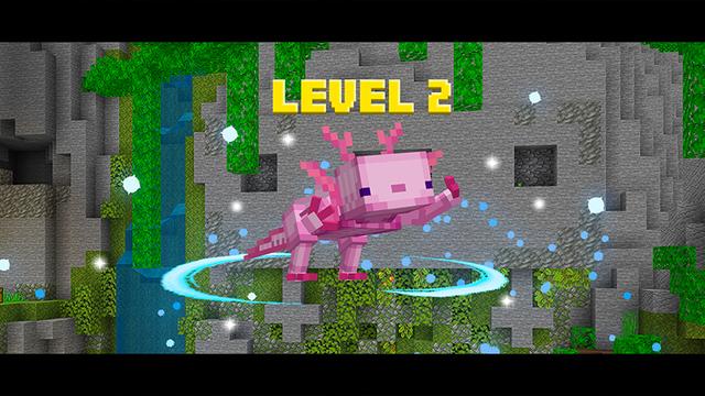 Screenshot of the Minecraft Bedrock Marketplace product Axolotl Evolve created by Float Studios.