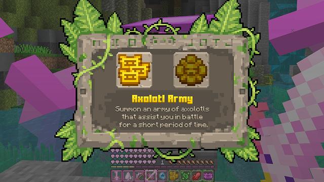 Screenshot of the Minecraft Bedrock Marketplace product Axolotl Evolve created by Float Studios.