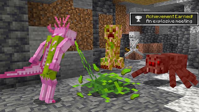 Screenshot of the Minecraft Bedrock Marketplace product Axolotl Evolve created by Float Studios.