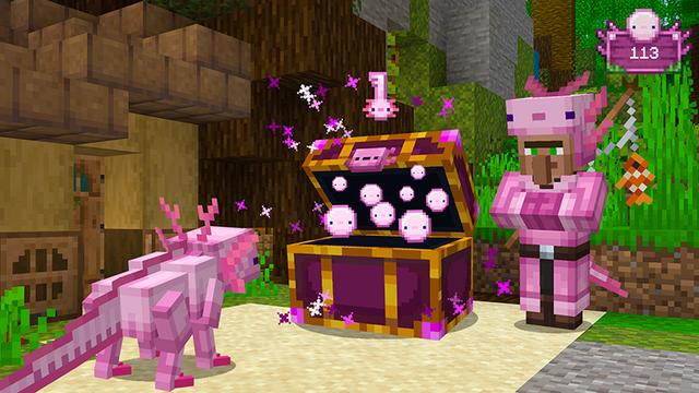 Screenshot of the Minecraft Bedrock Marketplace product Axolotl Evolve created by Float Studios.