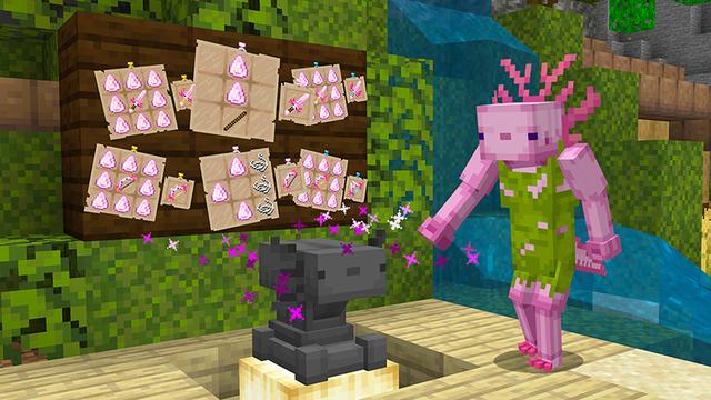 Screenshot of the Minecraft Bedrock Marketplace product Axolotl Evolve created by Float Studios.