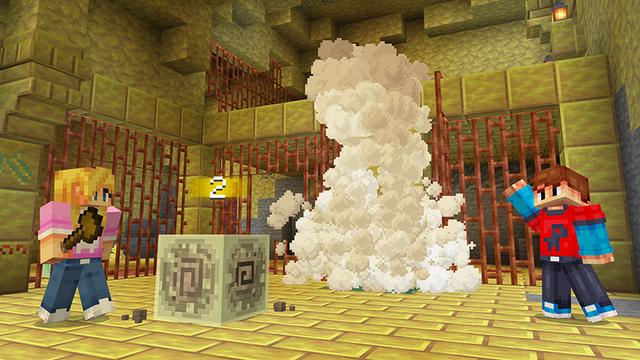 Screenshot of the Minecraft Bedrock Marketplace product Sulfur Strongholds Add-On created by Float Studios.