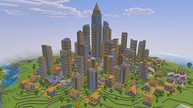 Screenshot of the Minecraft Bedrock Marketplace product Village Cities Add-On created by Float Studios.