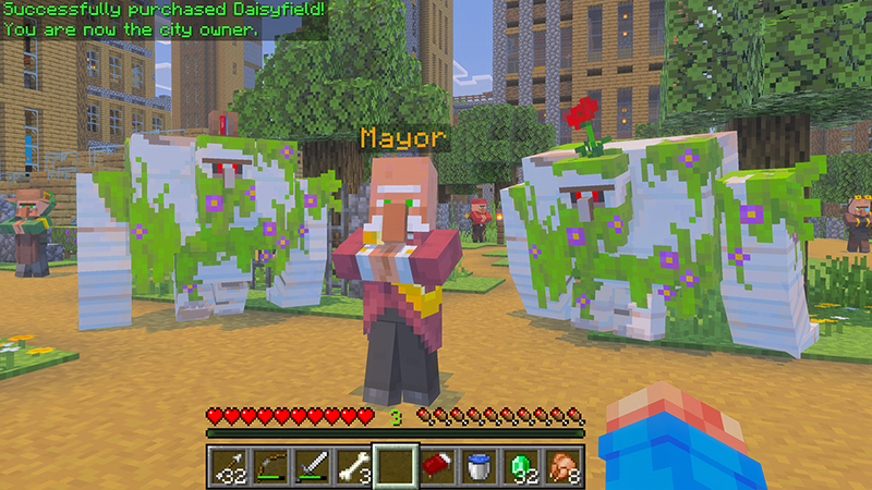 Screenshot of the Minecraft Bedrock Marketplace product Village Cities Add-On created by Float Studios.