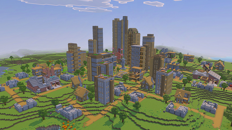 Screenshot of the Minecraft Bedrock Marketplace product Village Cities Add-On created by Float Studios.