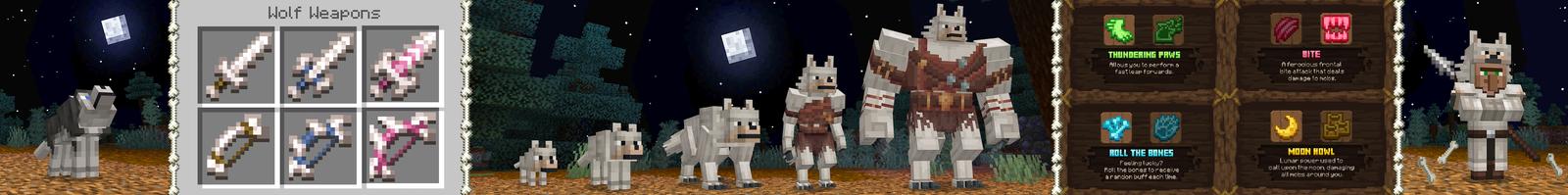 Panorama of the Minecraft Bedrock Marketplace product Wolf Evolve created by Float Studios.