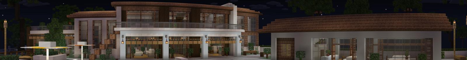 Panorama of the Minecraft Bedrock Marketplace product Beach House created by Floruit.