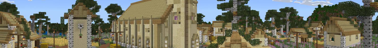 Panorama of the Minecraft Bedrock Marketplace product Birch Village created by Floruit.