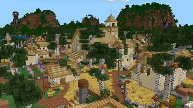 Screenshot of the Minecraft Bedrock Marketplace product Birch Village created by Floruit.