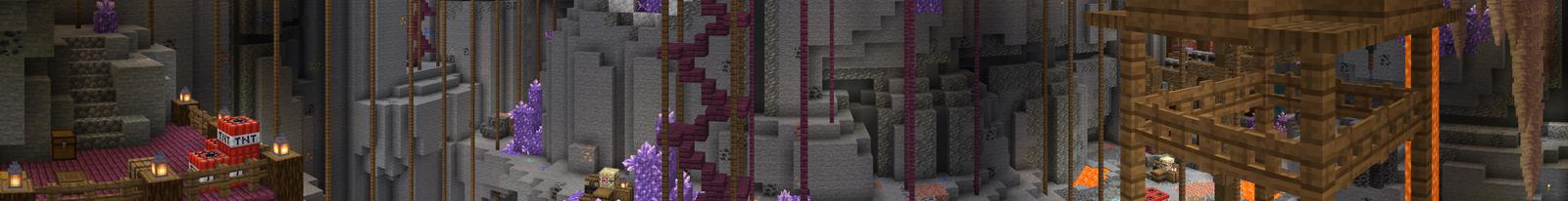 Panorama of the Minecraft Bedrock Marketplace product Crystal Cliff created by Floruit.