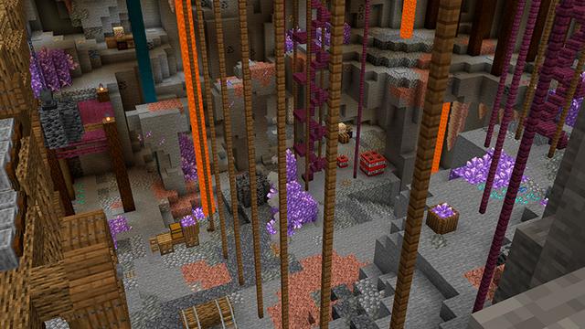 Screenshot of the Minecraft Bedrock Marketplace product Crystal Cliff created by Floruit.
