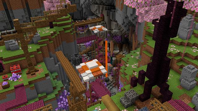 Screenshot of the Minecraft Bedrock Marketplace product Crystal Cliff created by Floruit.