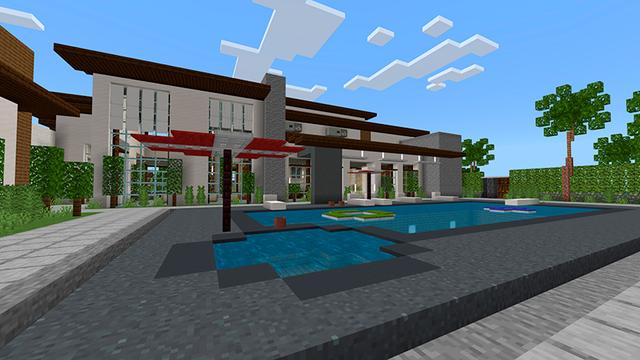 Screenshot of the Minecraft Bedrock Marketplace product Fancy Houses: Noob x Pro x God created by Floruit.