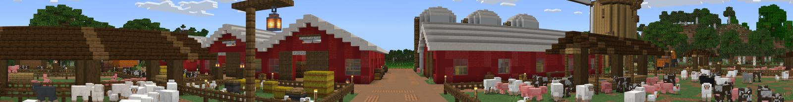 Panorama of the Minecraft Bedrock Marketplace product Farm House created by Floruit.