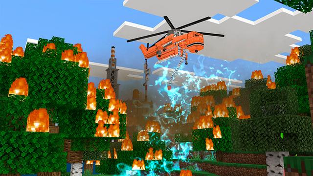 Screenshot of the Minecraft Bedrock Marketplace product Helicopters created by Floruit.