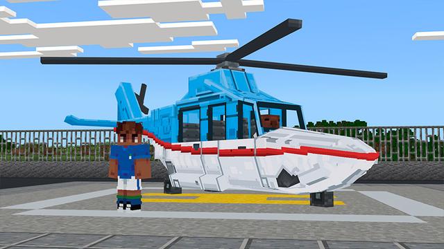 Screenshot of the Minecraft Bedrock Marketplace product Helicopters created by Floruit.