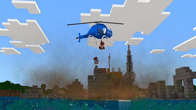 Screenshot of the Minecraft Bedrock Marketplace product Helicopters created by Floruit.