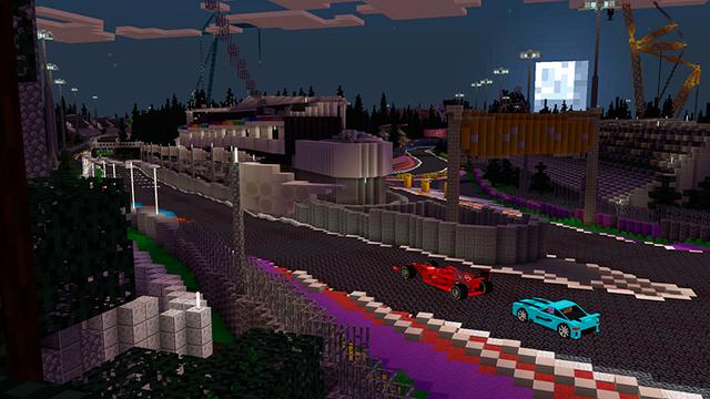 Screenshot of the Minecraft Bedrock Marketplace product Insane Racing created by Floruit.