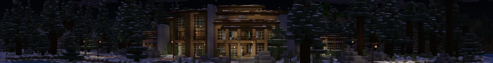 Panorama of the Minecraft Bedrock Marketplace product Lake House created by Floruit.